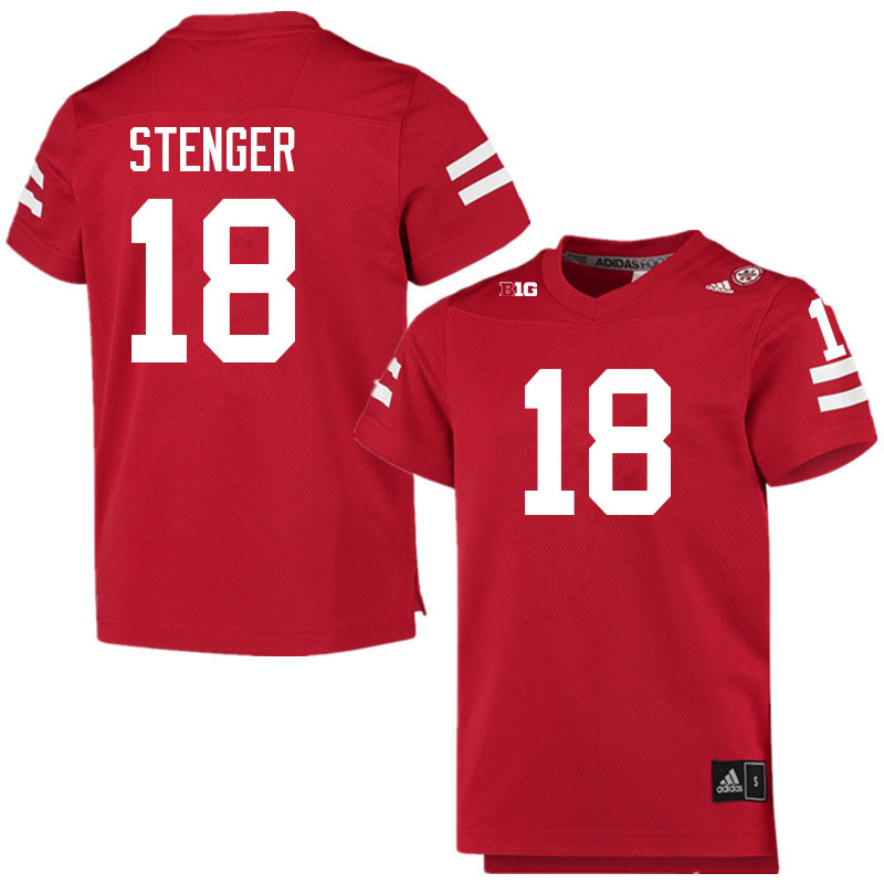 Men #18 Gage Stenger Nebraska Cornhuskers College Football Jerseys Sale-Scarlet
